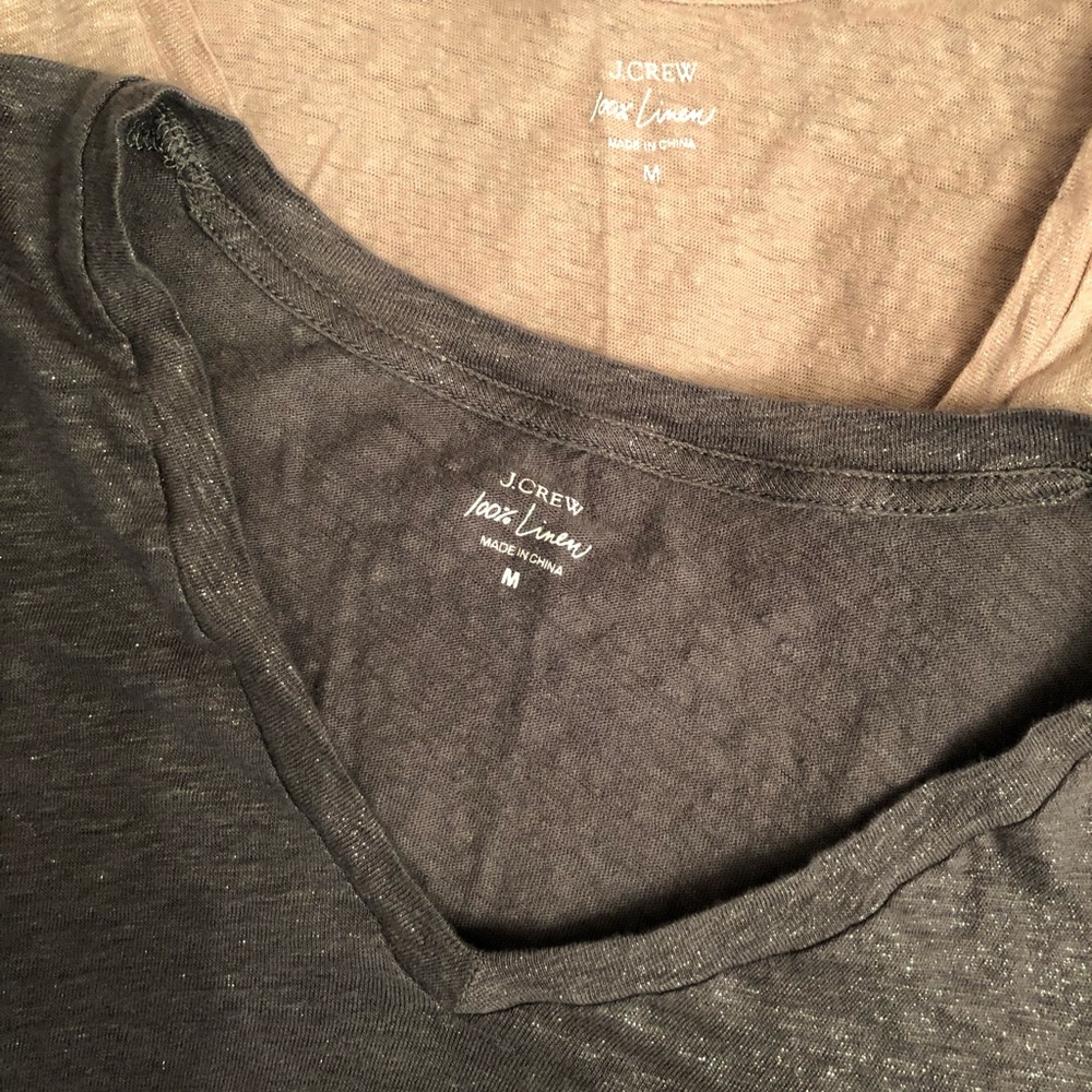 J Crew linen tees. 2 tops size M .